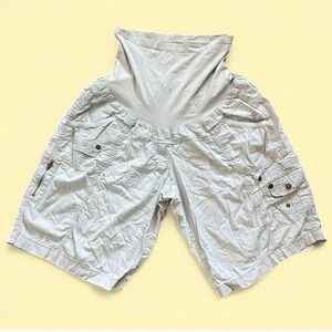 Motherhood Light Gray Cargo Shorts